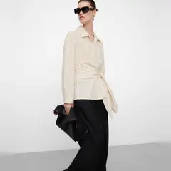 ADOLFO DOMINGUEZ - Blusa Amarra 100% Algodón Mujer