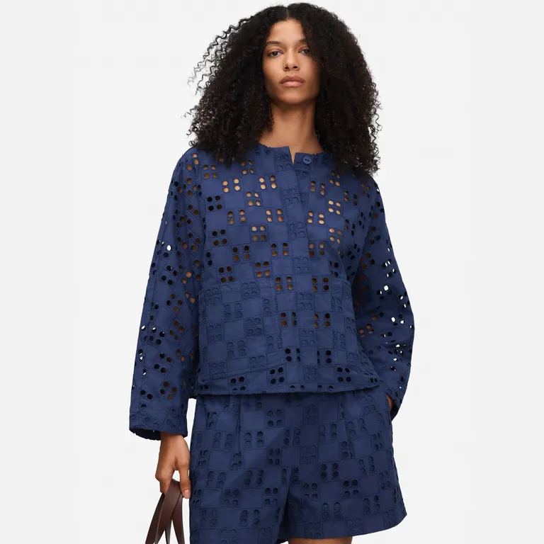 Chaqueta Broderie 100% Algodón Mujer