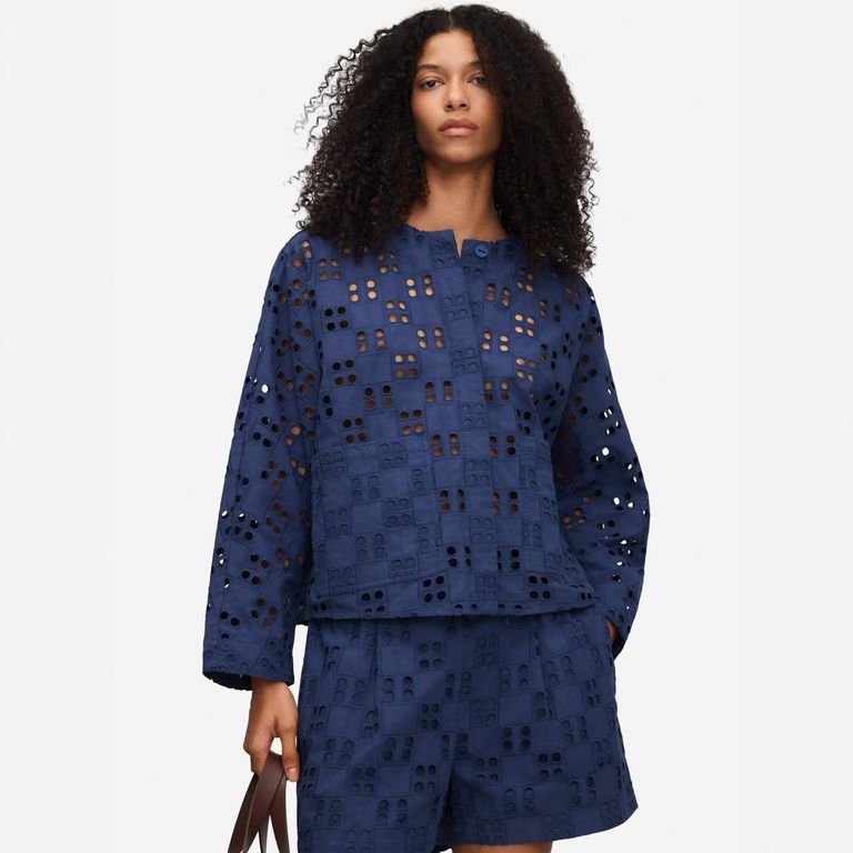 Chaqueta Broderie 100% Algodón Mujer