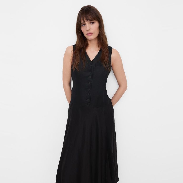Vestido Largo Lino Mujer