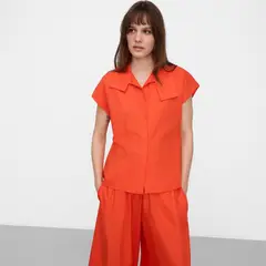 ADOLFO DOMINGUEZ - Camisa Manga Corta Algodón Mujer