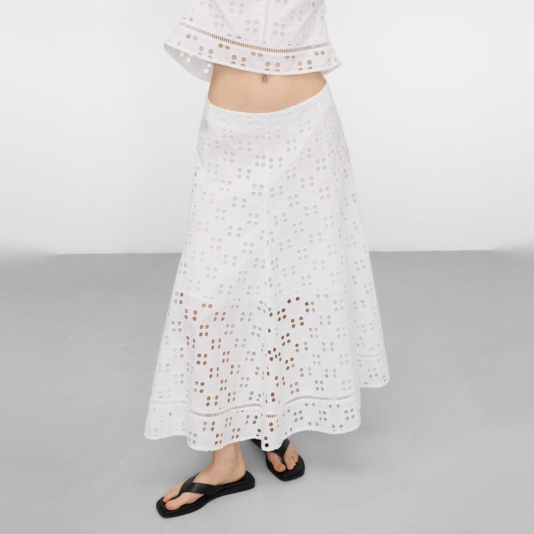 Falda Broderie 100% Algodón Mujer