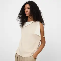 ADOLFO DOMINGUEZ - Sweater Manga Corta Cuello Asimetrico Mujer