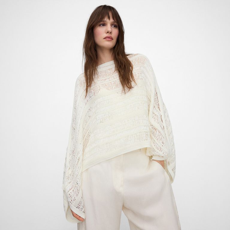 Sweater Capa Punto Calado Mujer