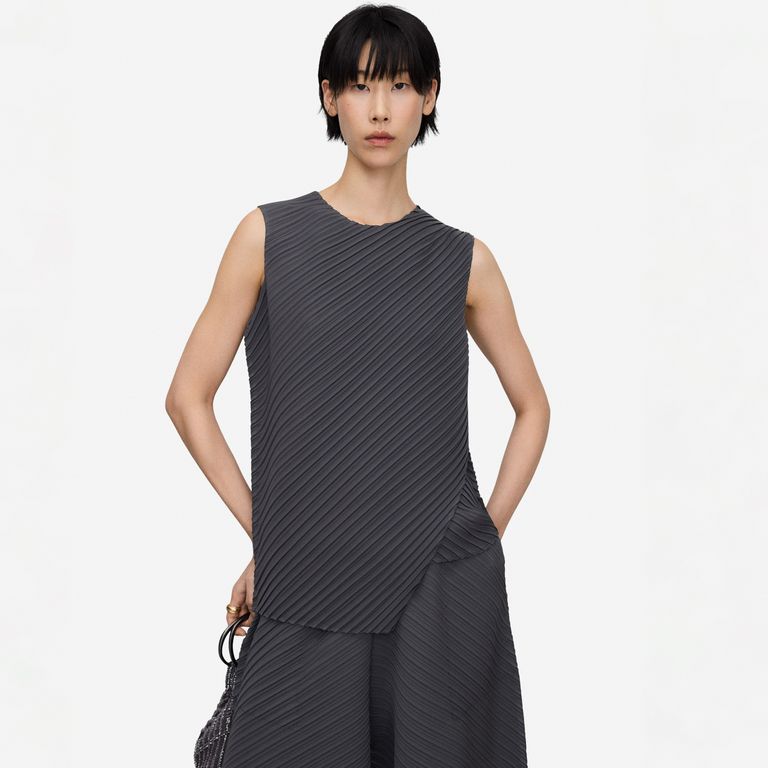 Top Asimetrico Crinkle Mujer
