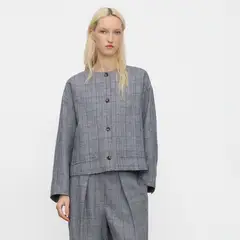 ADOLFO DOMINGUEZ - Chaqueta Cuadros 100% Lino Mujer
