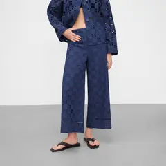 ADOLFO DOMINGUEZ - Pantalón Broderie 100% Algodón Mujer