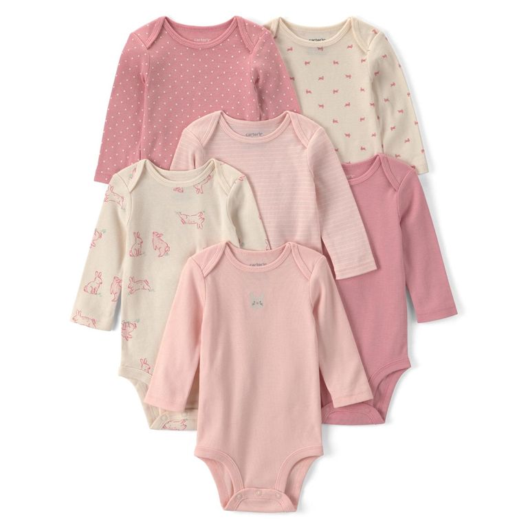 Pack 6 Bodys Algodón Bebé Niña Carter´s