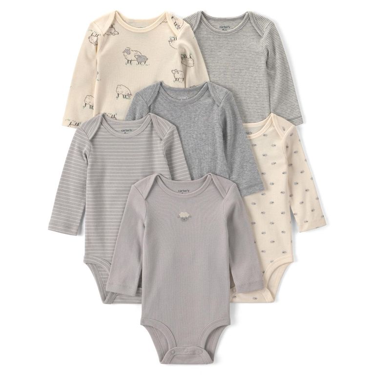 Pack 6 Bodys Algodón Bebé Unisex