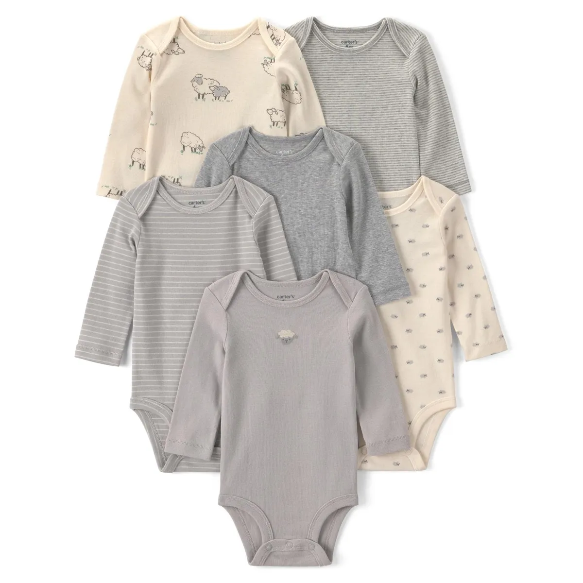 CARTER'S - Pack 6 Bodys Algodón Bebé Unisex Carter's