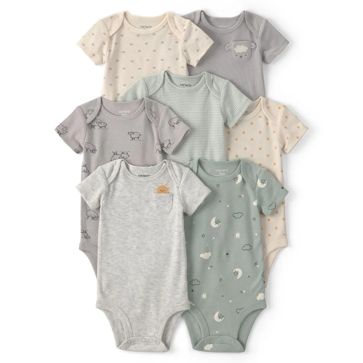 CARTER'S - Pack 7 Bodys Algodón Bebé Unisex Carter's