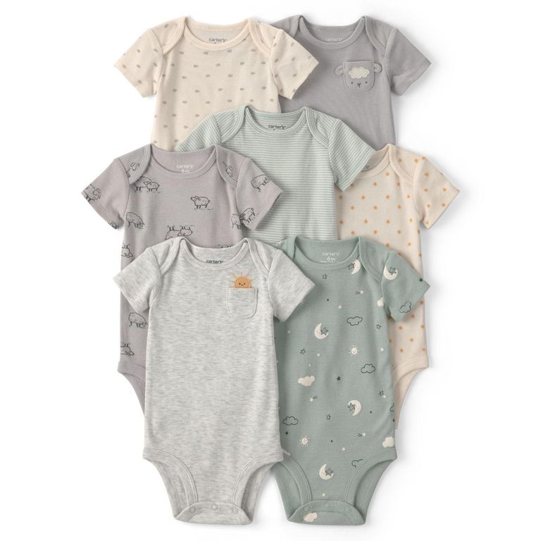 Pack 7 Bodys Algodón Bebé Unisex