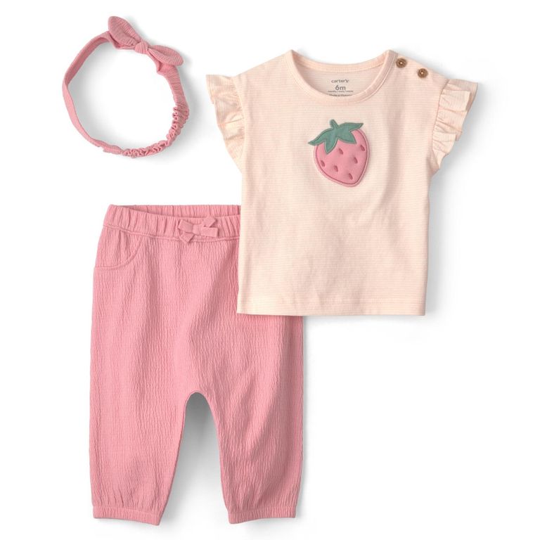 Conjunto 4 Piezas Polera, Pantalón Y Cintillo Bebé Niña