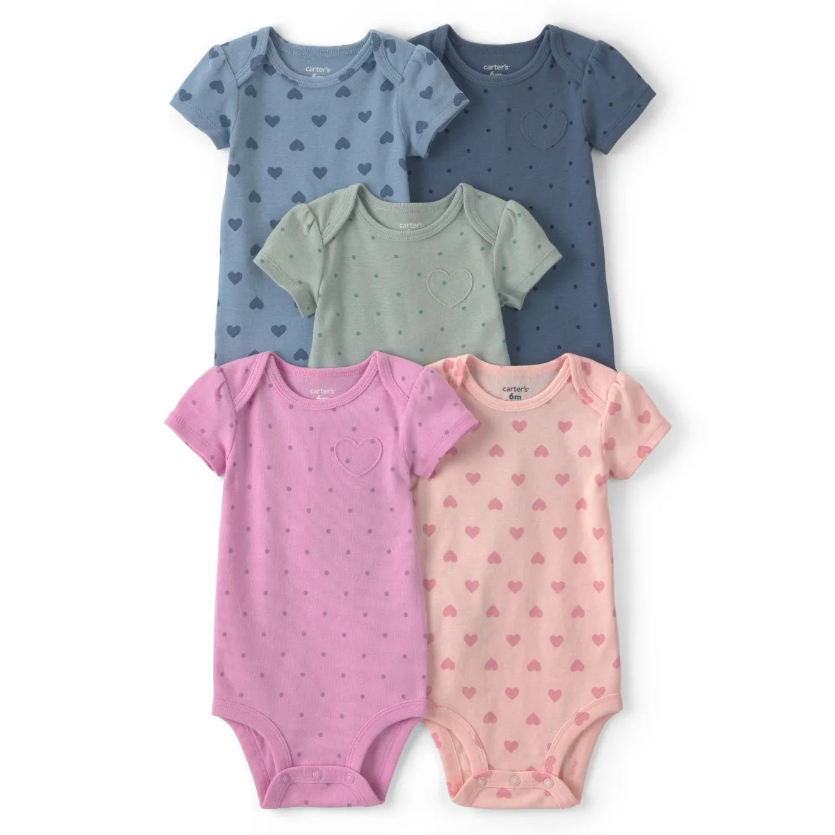 CARTER'S - Pack 5 Bodys Algodón  Bebé Niña Carter's