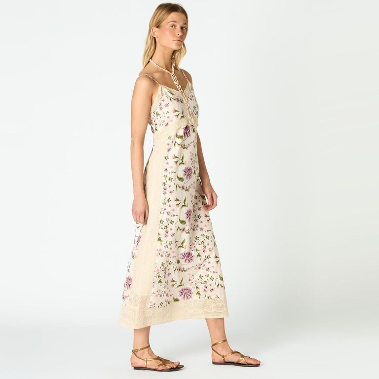 Vestido Estampado Floral 100% Algodón Mujer