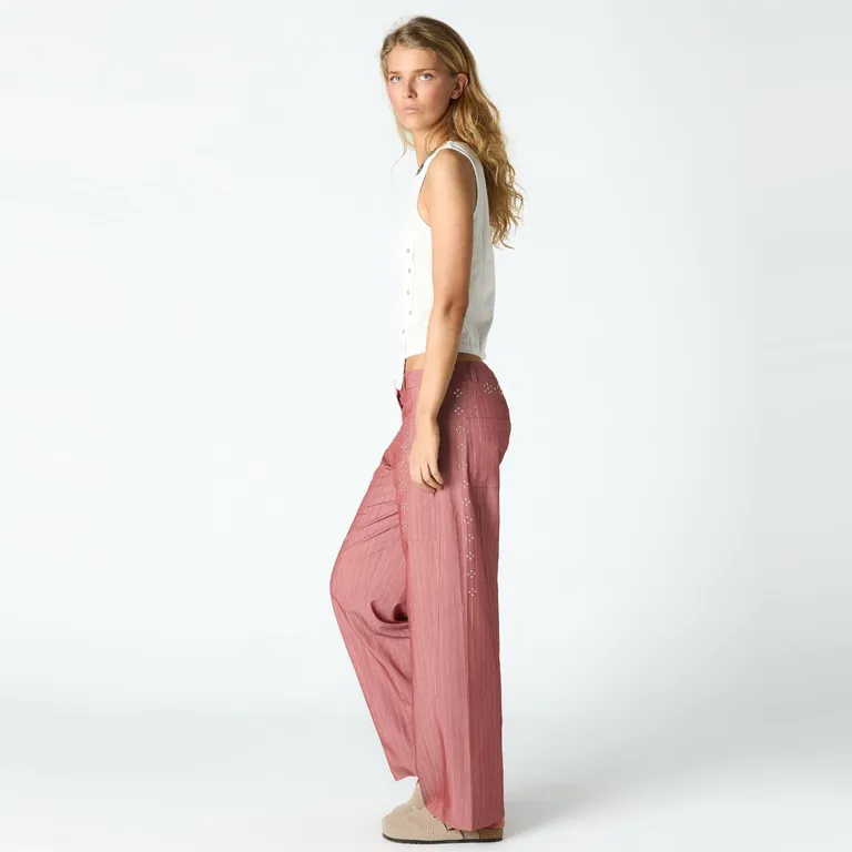 Pantalón Rayas Tachas Mujer