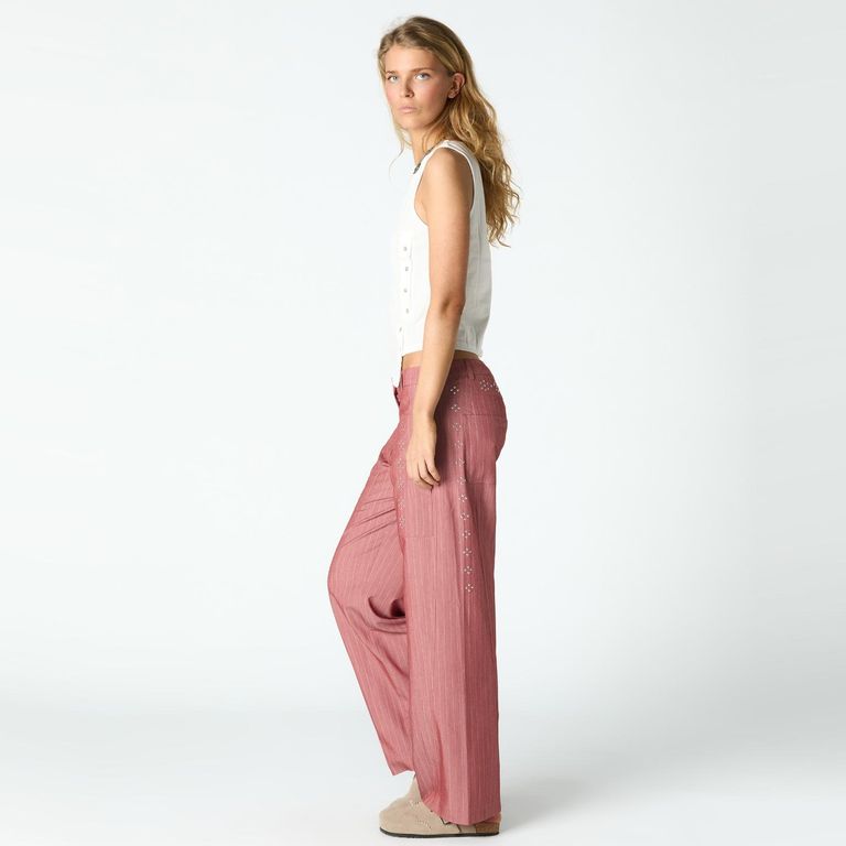 Pantalón Rayas Tachas Mujer