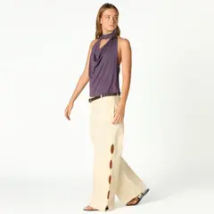 NICOLI - Jeans Cut Out Lateral 100% Algodón Mujer