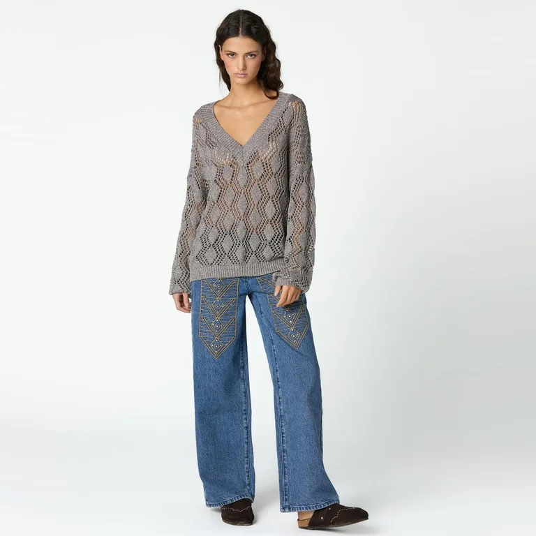 Jeans Detalle Bordado Mujer