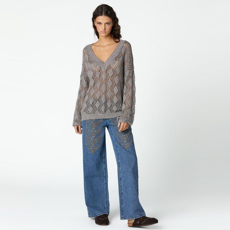 Jeans Detalle Bordado Mujer