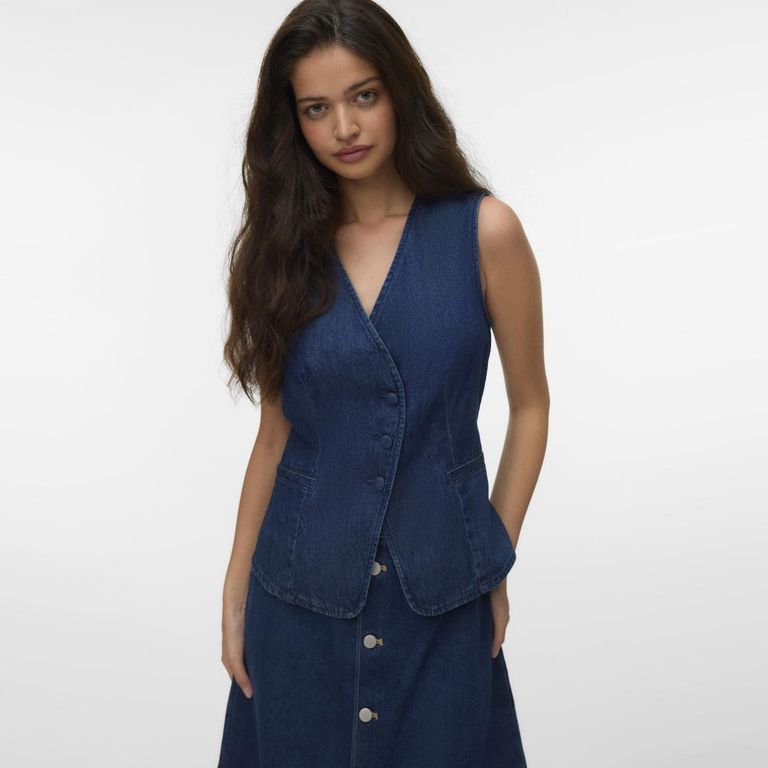 Vest Denim 100% Algodón Mujer