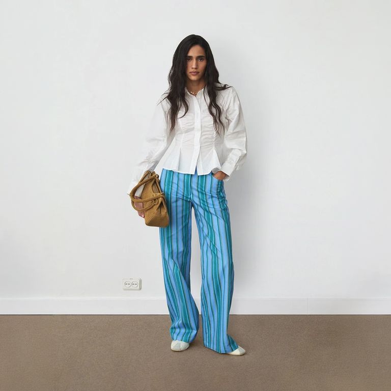 Pantalon Leroy Rayas Tiro Bajo Mujer