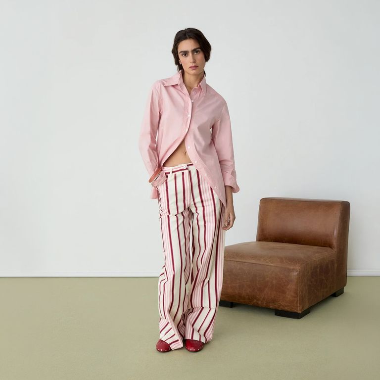 Pantalon Leroy Rayas Tiro Bajo Mujer