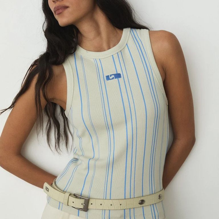 Top Rayas Logo Algodón Mujer