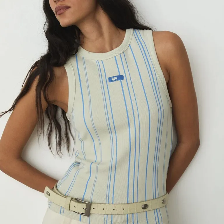 Top Rayas Logo Algodón Mujer
