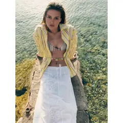 LAAGAM - Camisa Rayas Algodón Mujer