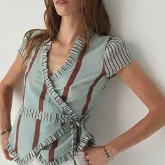 LAAGAM - Blusa Atena Rayas 100% Algodón Mujer