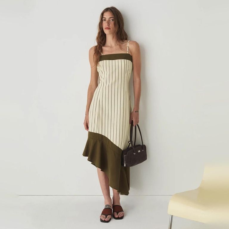 Vestido Breeze Midi Asimétrico Lino Mujer