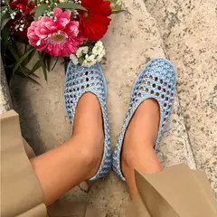 GIOSEPPO - Zapato Casual Trenzado Mujer Azul Cuero