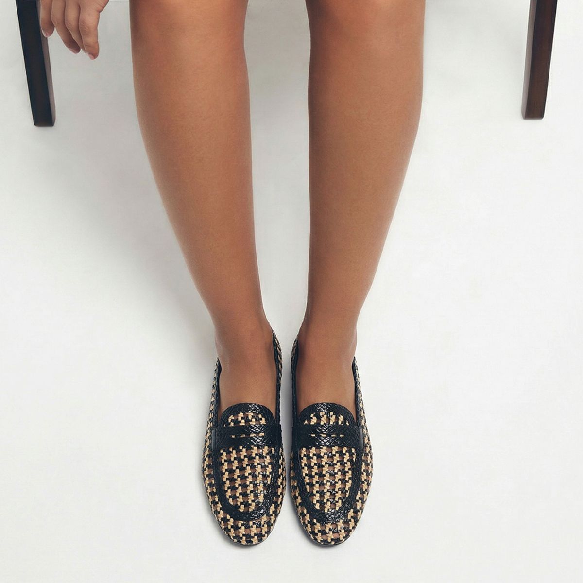 GIOSEPPO - Mocasín Trenzado Mujer Negro Cuero Gioseppo
