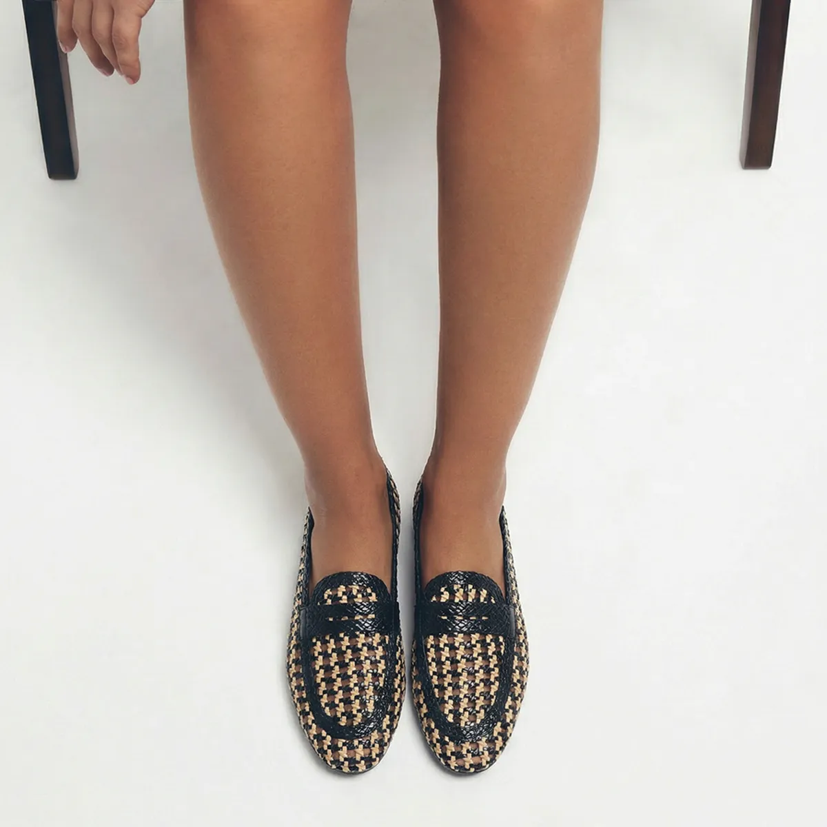 GIOSEPPO - Mocasín Trenzado Mujer Negro Cuero Gioseppo
