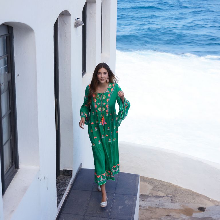 Vestido Estampado 100% Algodón Mujer
