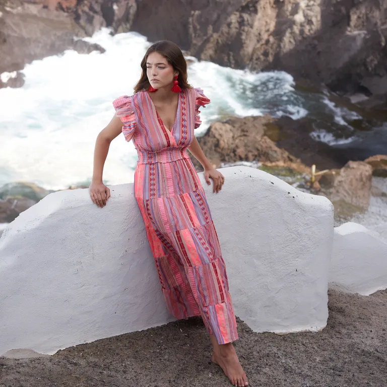 Vestido Estampado 100% Algodón Mujer