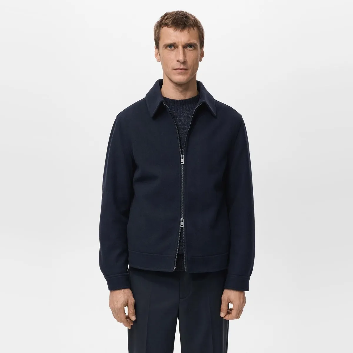 MANGO MAN - Chaqueta Paño Cremallera Hombre Mango Man