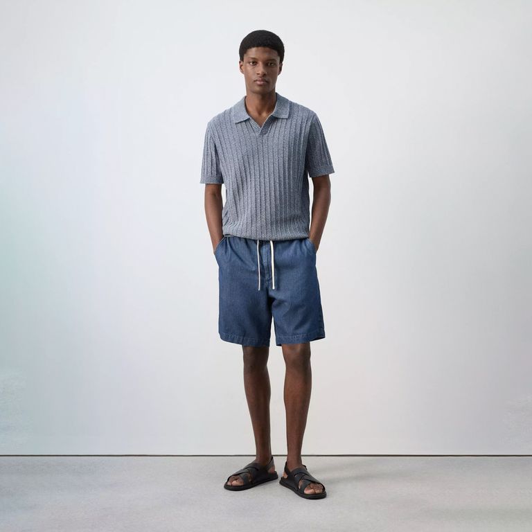 Bermudas Algodón Lino Cordón Hombre