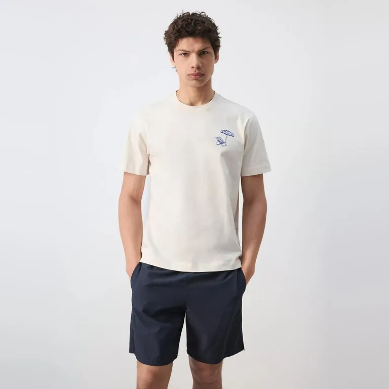Polera 100% Algodón Bordada Hombre