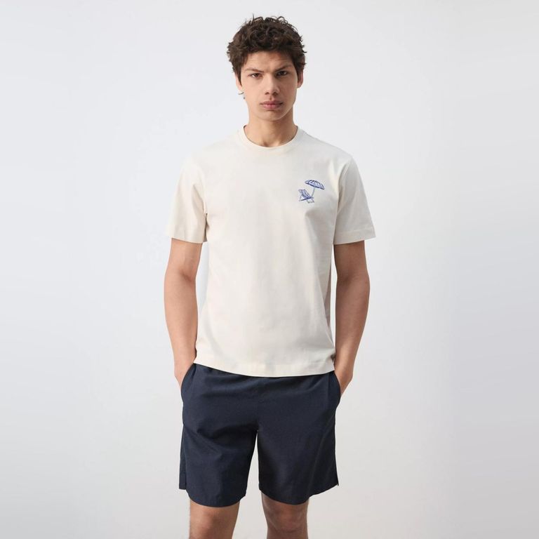 Polera 100% Algodón Bordada Hombre