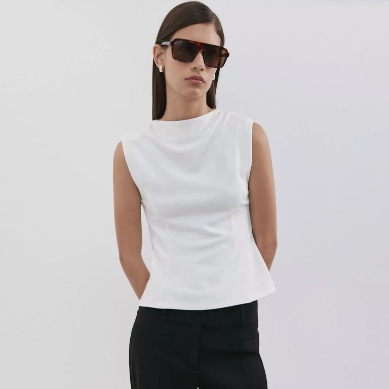 Polera Peplum Hombreras Mujer