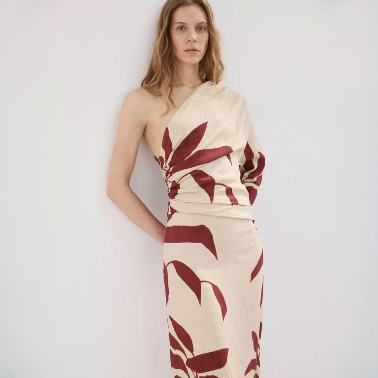 Vestido Asimétrico Cuerpo Fruncido Mujer