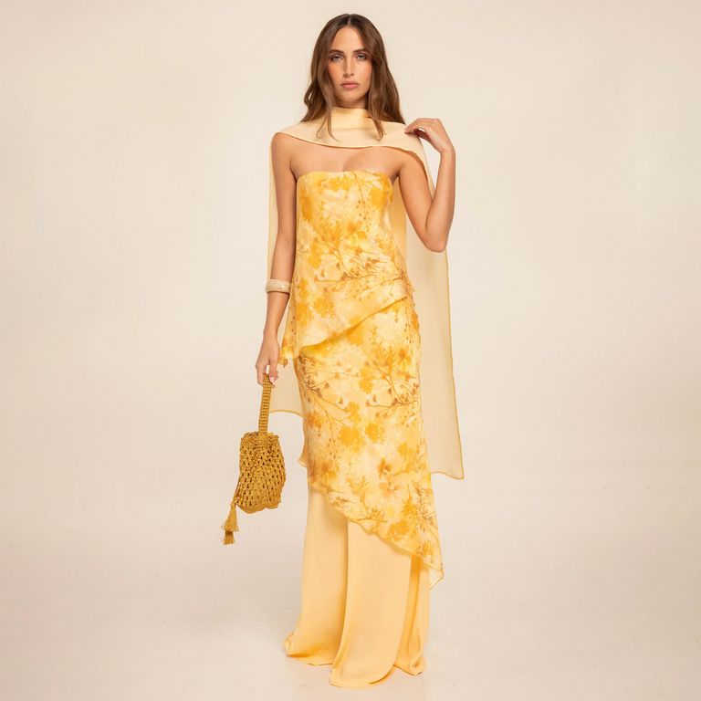 Vestido Estampado Strapless Mujer The Are