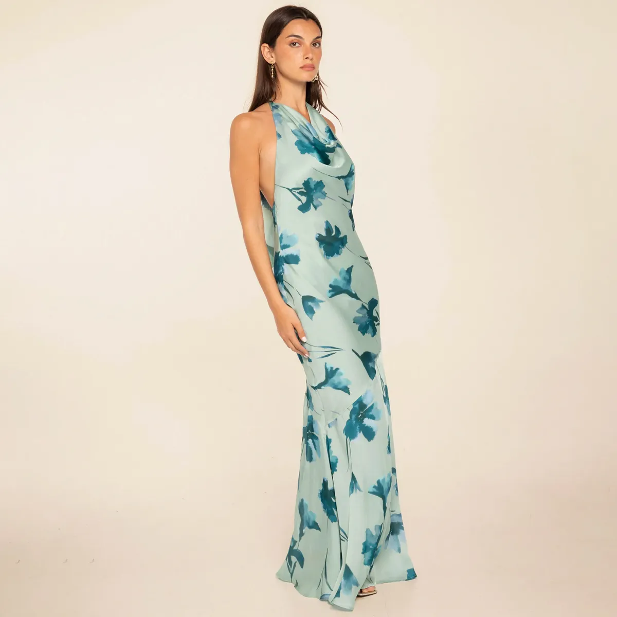 THE-ARE - Vestido Estampado Escote Drapeado Mujer The Are