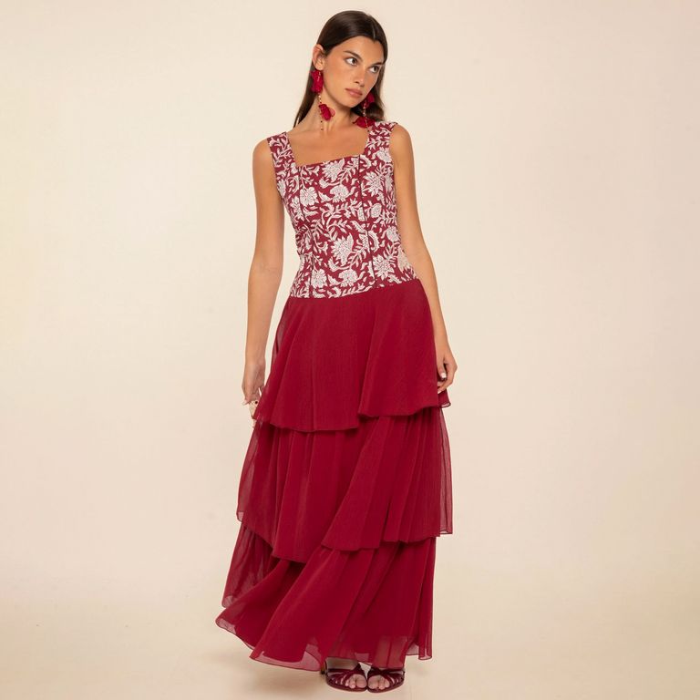 Vestido Estampado Vuelos Lino Mujer The Are
