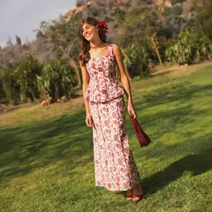 THE-ARE - Falda Estampada Lino Mujer The Are
