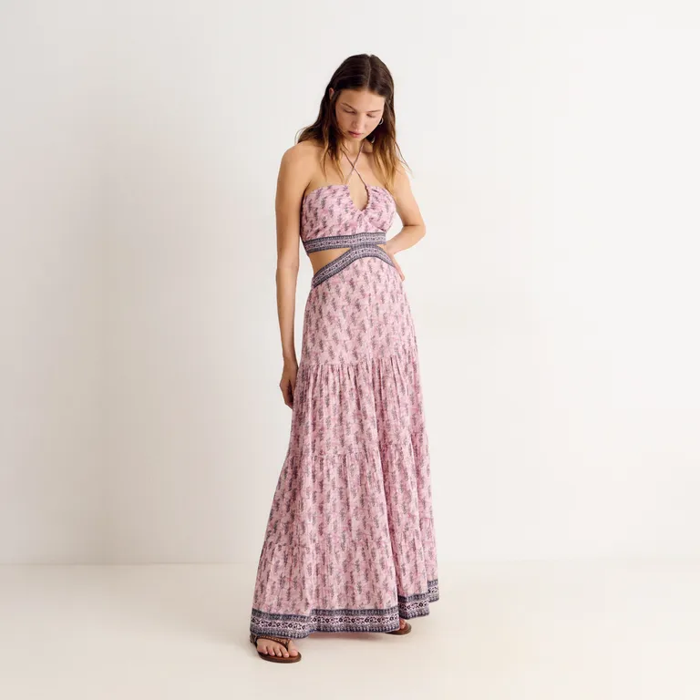 Vestido Largo Cut Out Tye Dye Mujer