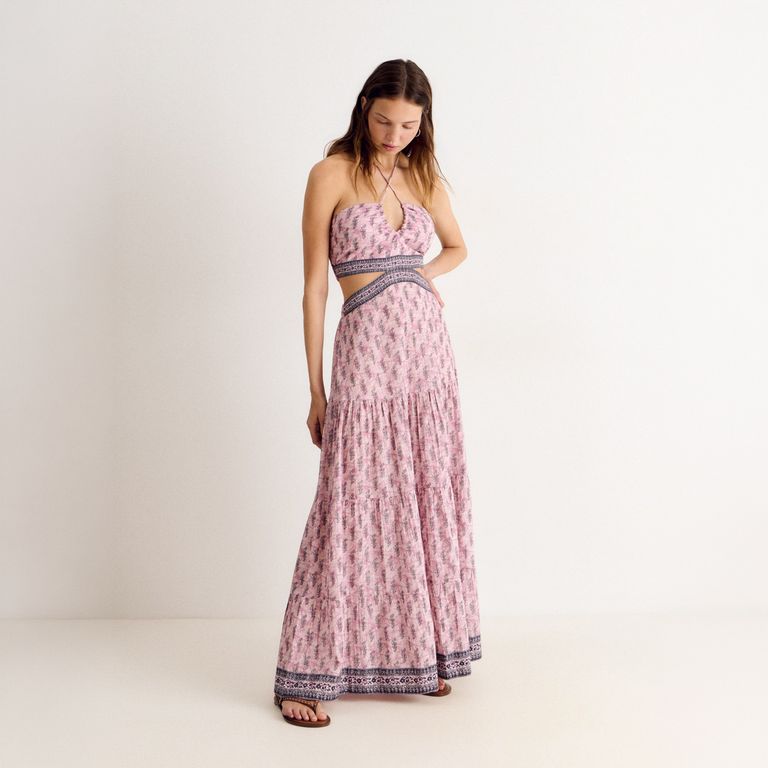 Vestido Largo Cut Out Tye Dye Mujer