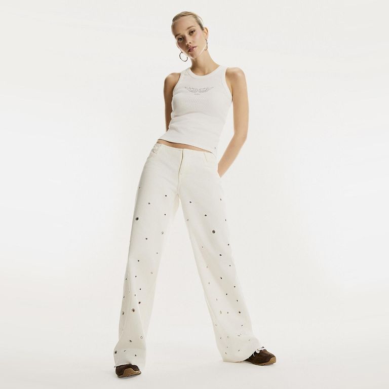 Pantalon Eyelets 100% Algodón Mujer